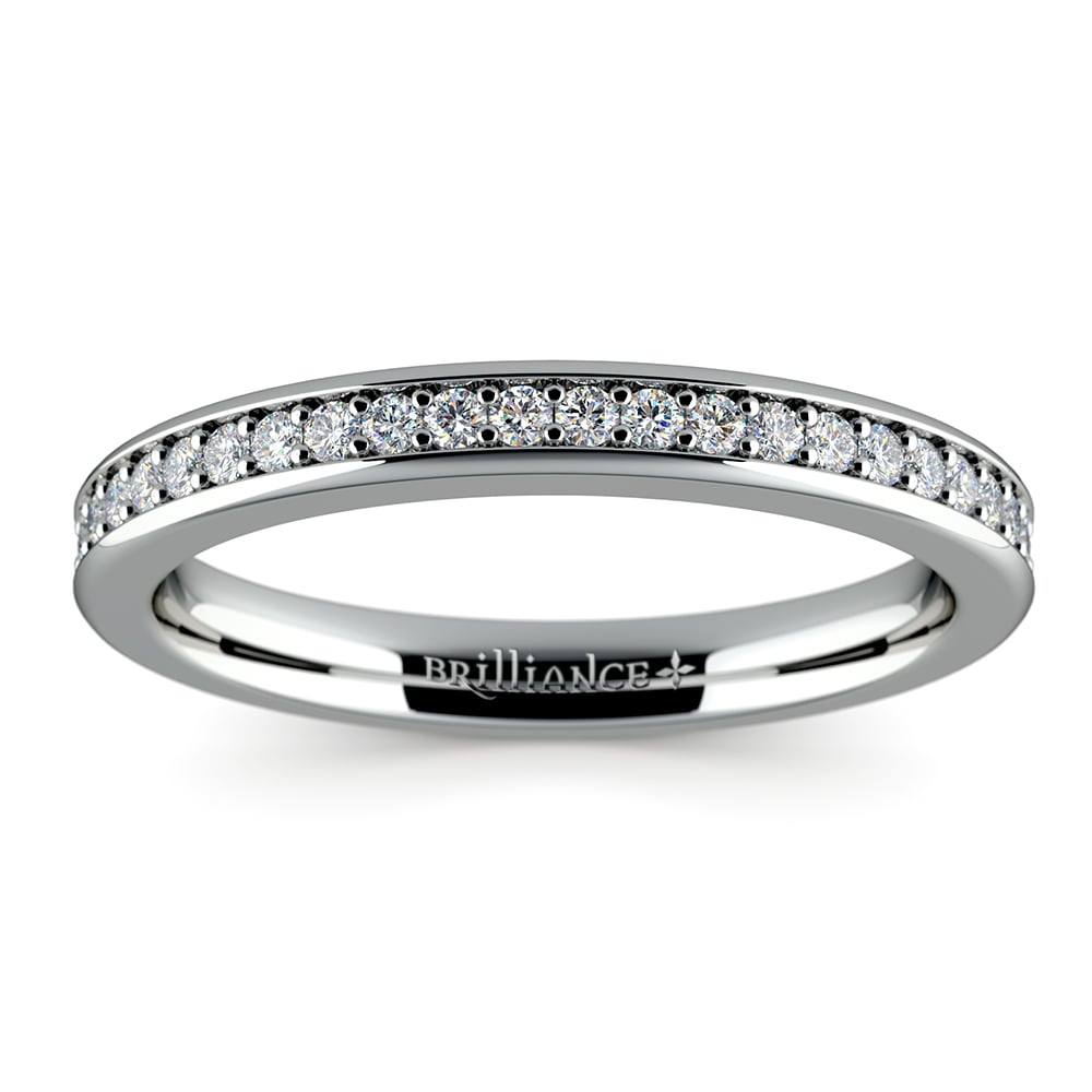Pave Diamond Wedding Ring in White Gold  | 02