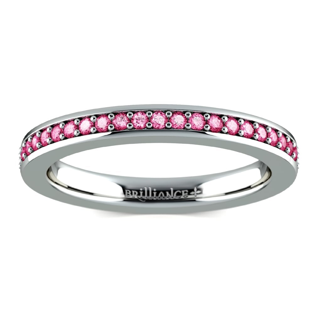 Pink Sapphire Eternity Ring In Platinum | 02