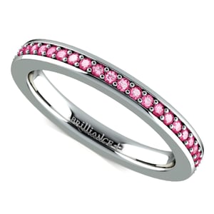 Pave Pink Sapphire Eternity Band In White Gold