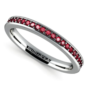 Pave Ruby Ring In Platinum (1/3 Ctw)