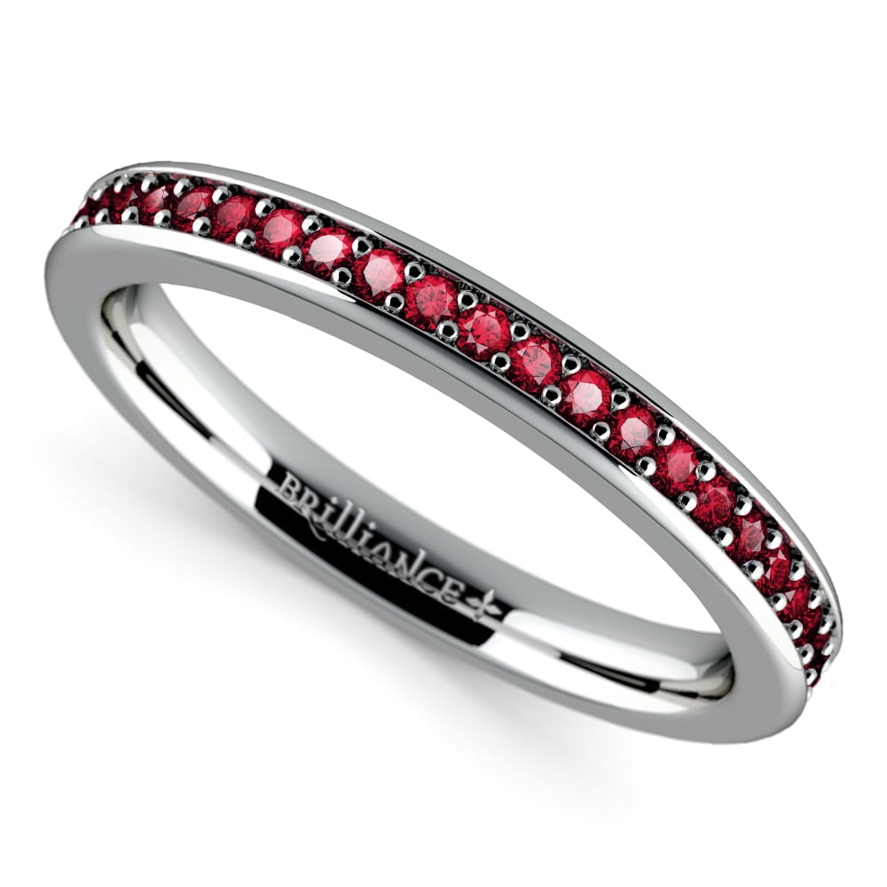 Pave Ruby Ring In Platinum (1/3 Ctw) | 01