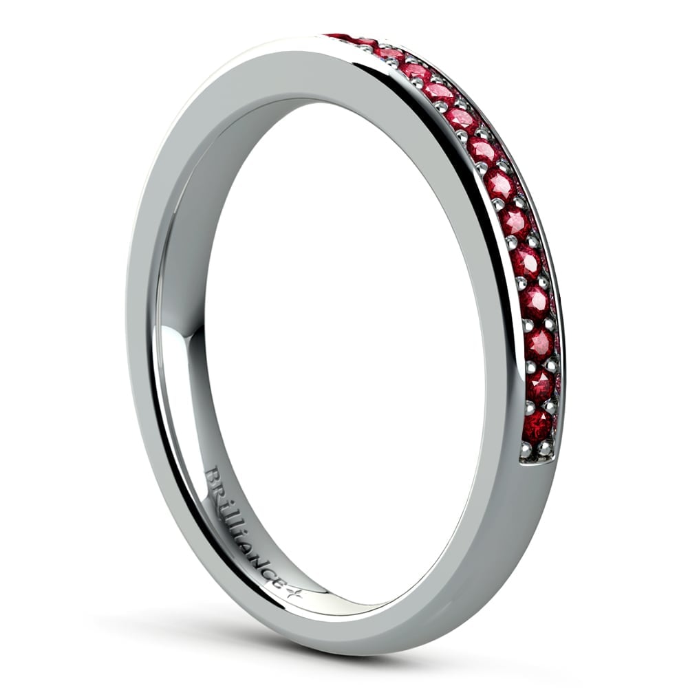 Pave Ruby Ring In Platinum (1/3 Ctw) | 04