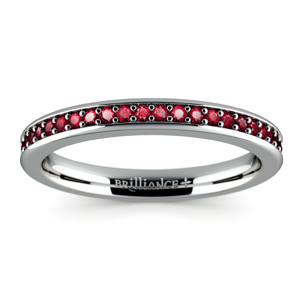 Pave Ruby Ring In White Gold (14k or 18k White Gold) | 02