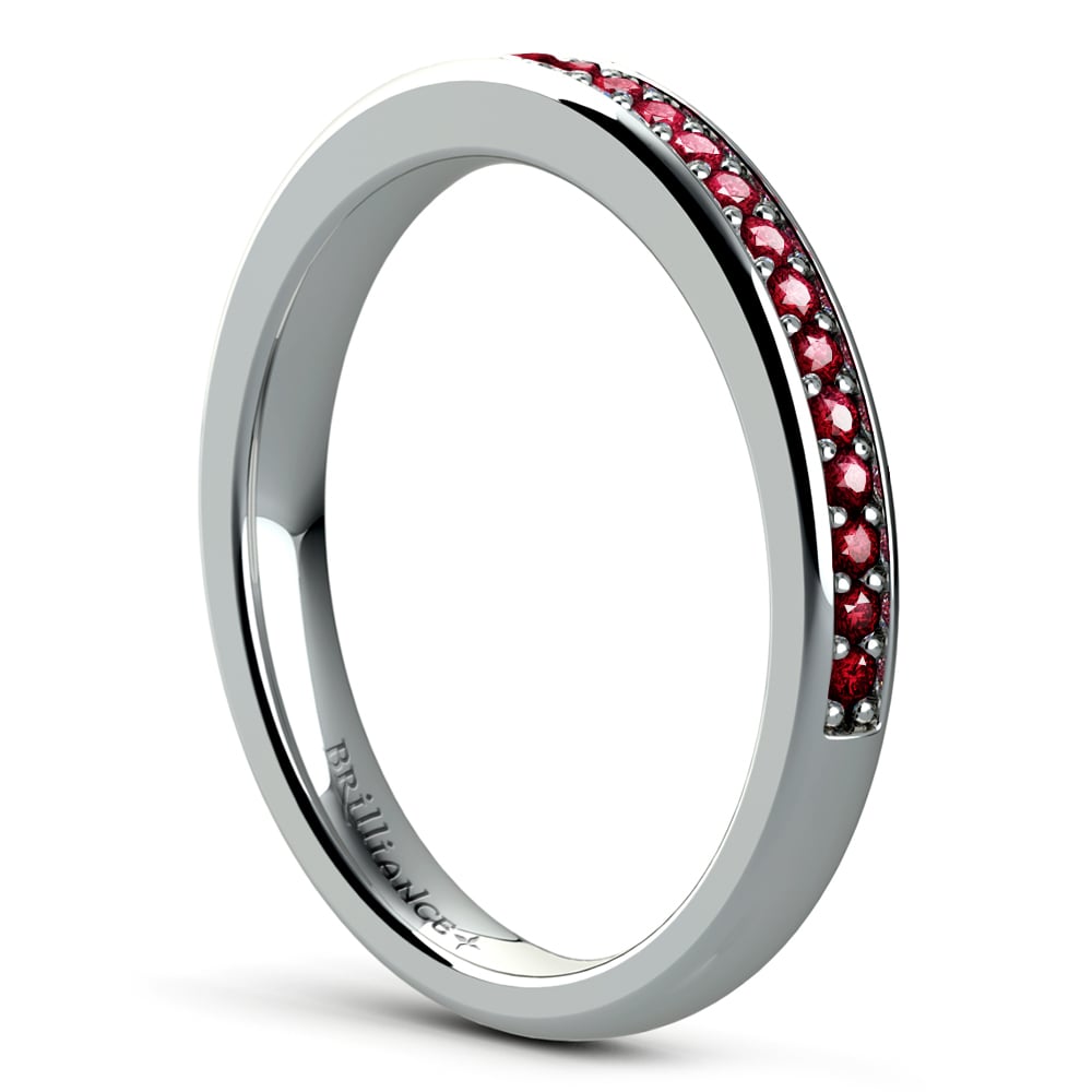 Pave Ruby Ring In White Gold (14k or 18k White Gold) | 04