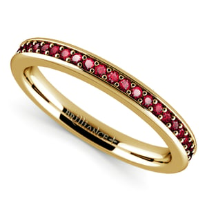 Pave Ruby Ring In Gold (14k or 18k Yellow Gold)