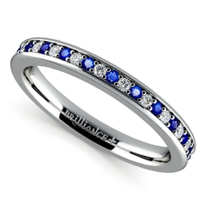 Pave Diamond And Sapphire Ring In Platinum