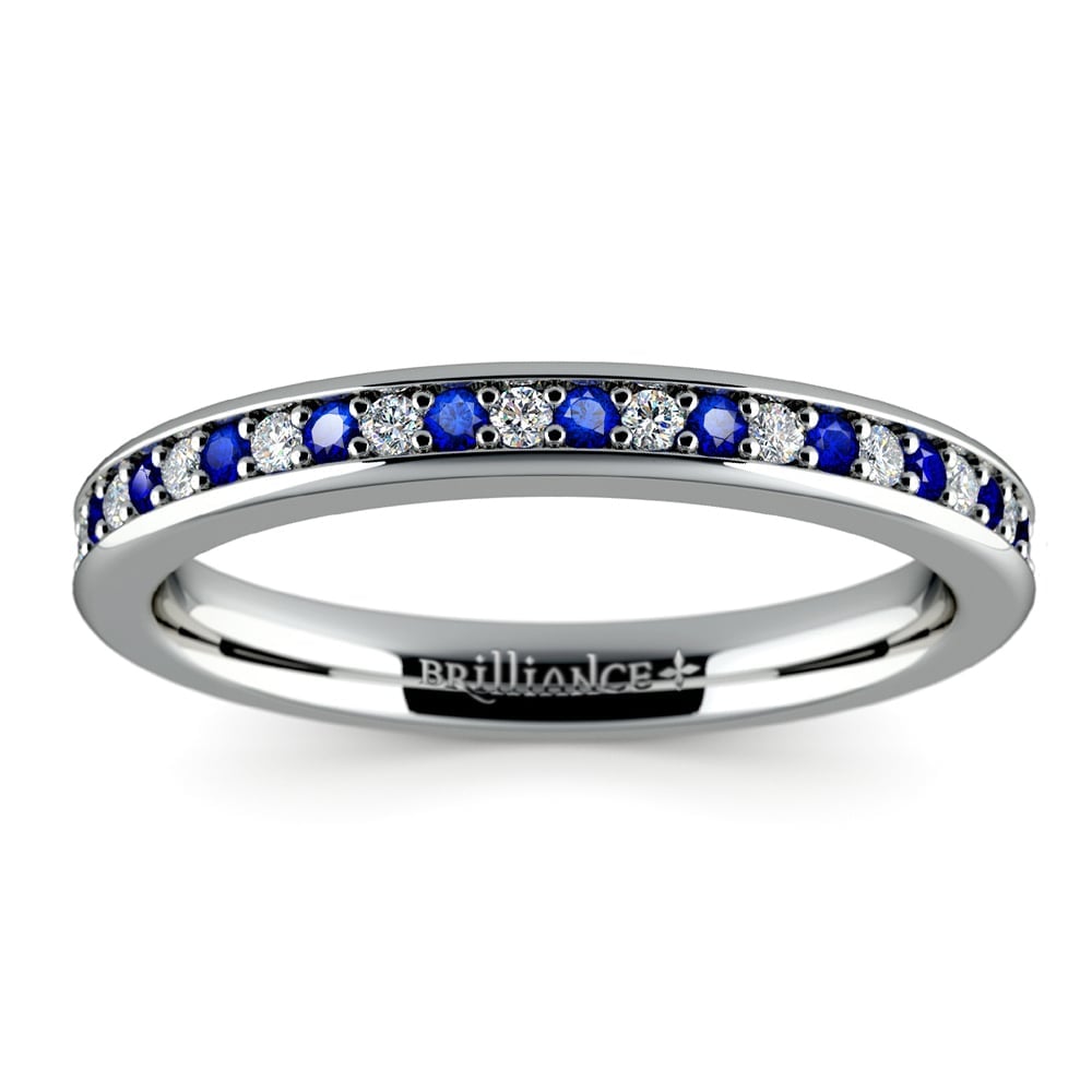 Pave Diamond And Sapphire Ring In Platinum | 02