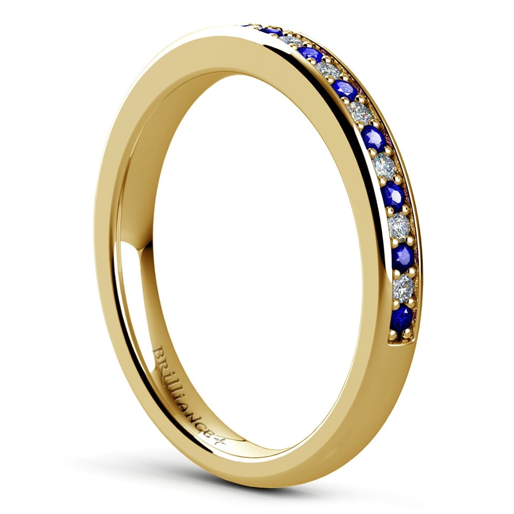 Pave Diamond And Sapphire Ring In Yellow Gold (14k or 18k) | 04