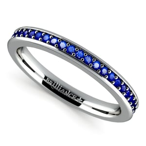 Sapphire Pave Ring In Platinum (1/3 Ctw)