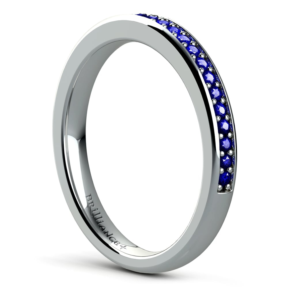 Sapphire Pave Ring In Platinum (1/3 Ctw) | 04