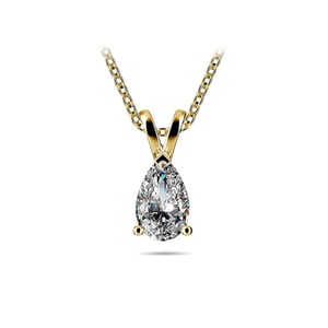 1/2 Carat Pear Diamond Solitaire Necklace In Gold