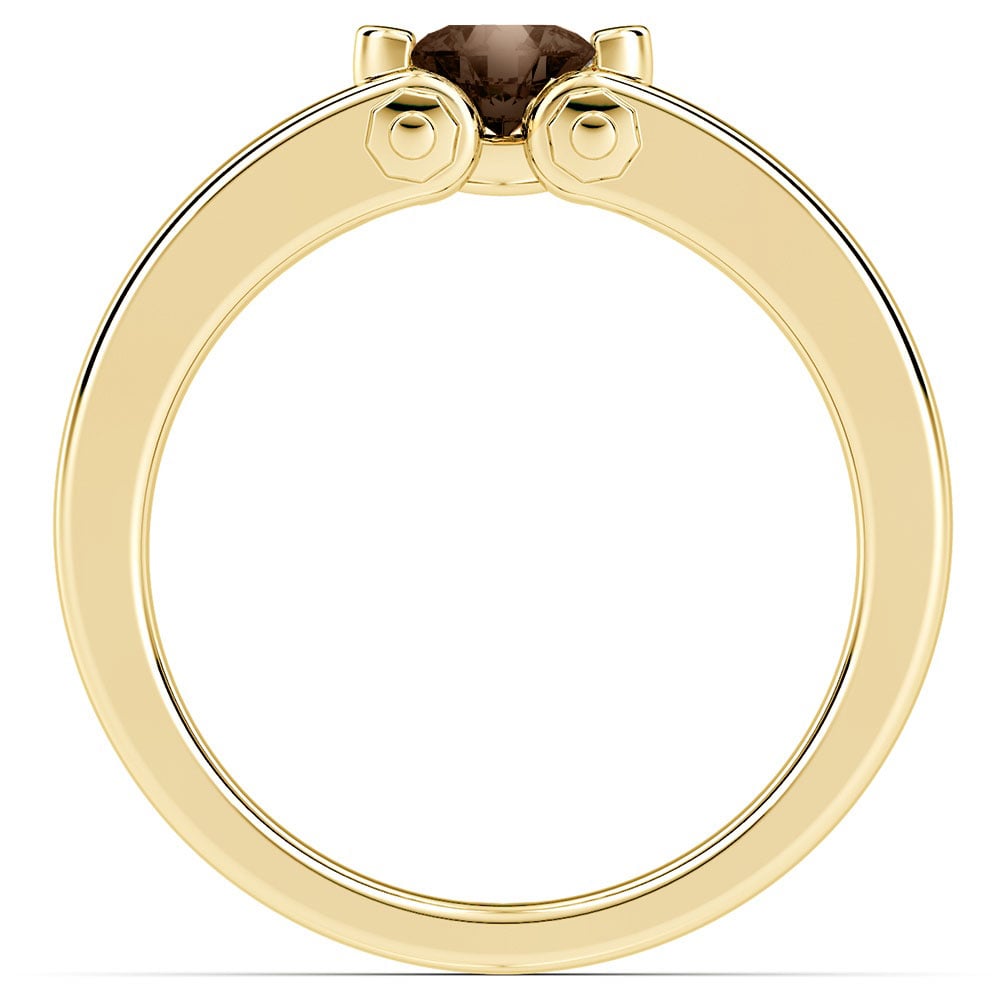 Gold Smoky Quartz Gemstone Mangagement Ring - Perses | 03