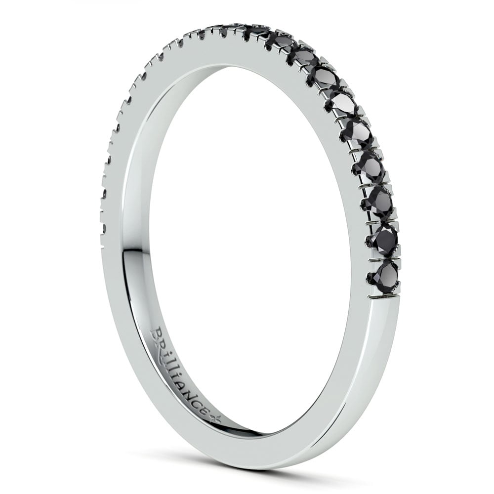 Petite Pave Ring With Black Diamonds In White Gold (1/4 Ctw) | 04