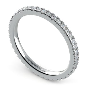 Petite Pave White Gold Eternity Ring (1/2 Ctw)