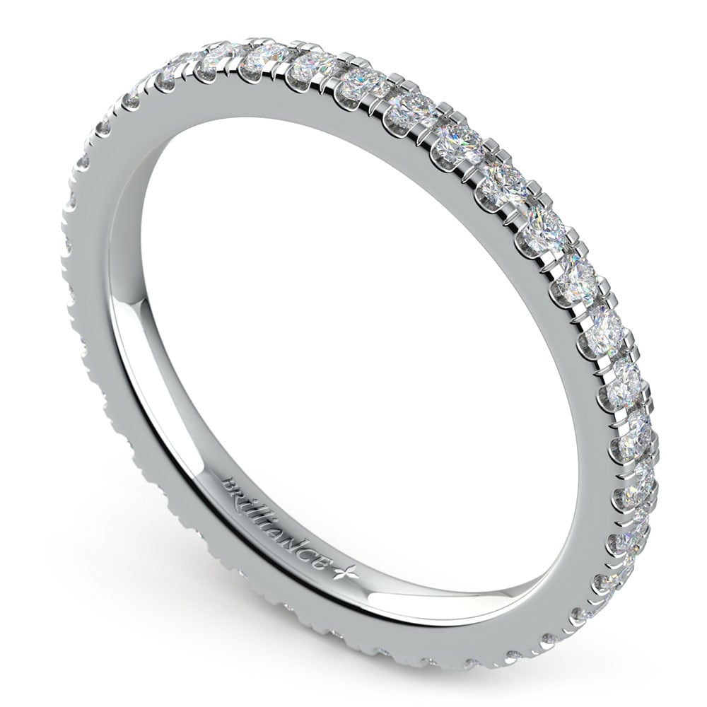 5/8 Ctw Petite Pave Eternity Ring In White Gold | 01