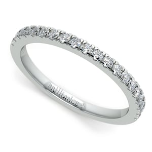 Petite Pave Diamond Wedding Ring in White Gold (1/4 ctw)