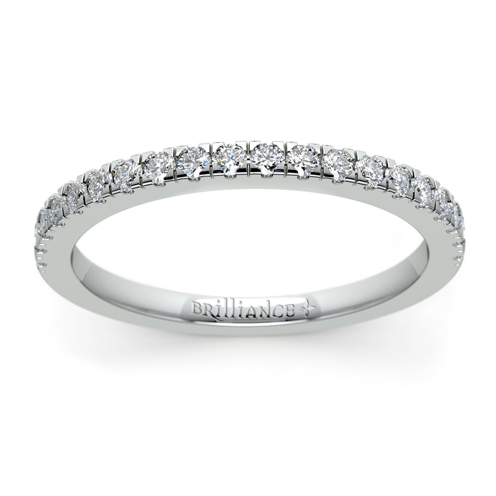 Petite Pave Diamond Wedding Ring in White Gold (1/4 ctw) | Thumbnail 02