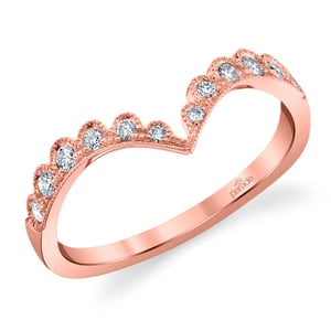 Wishbone Wedding Band In Rose Gold With Diamonds By Parade