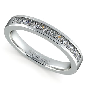 Princess Cut Channel Set Wedding Ring In White Gold (1/2 Ctw)