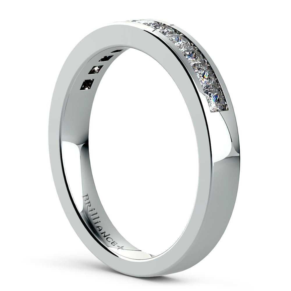 Princess Cut Channel Set Wedding Ring In White Gold (1/2 Ctw) | 04