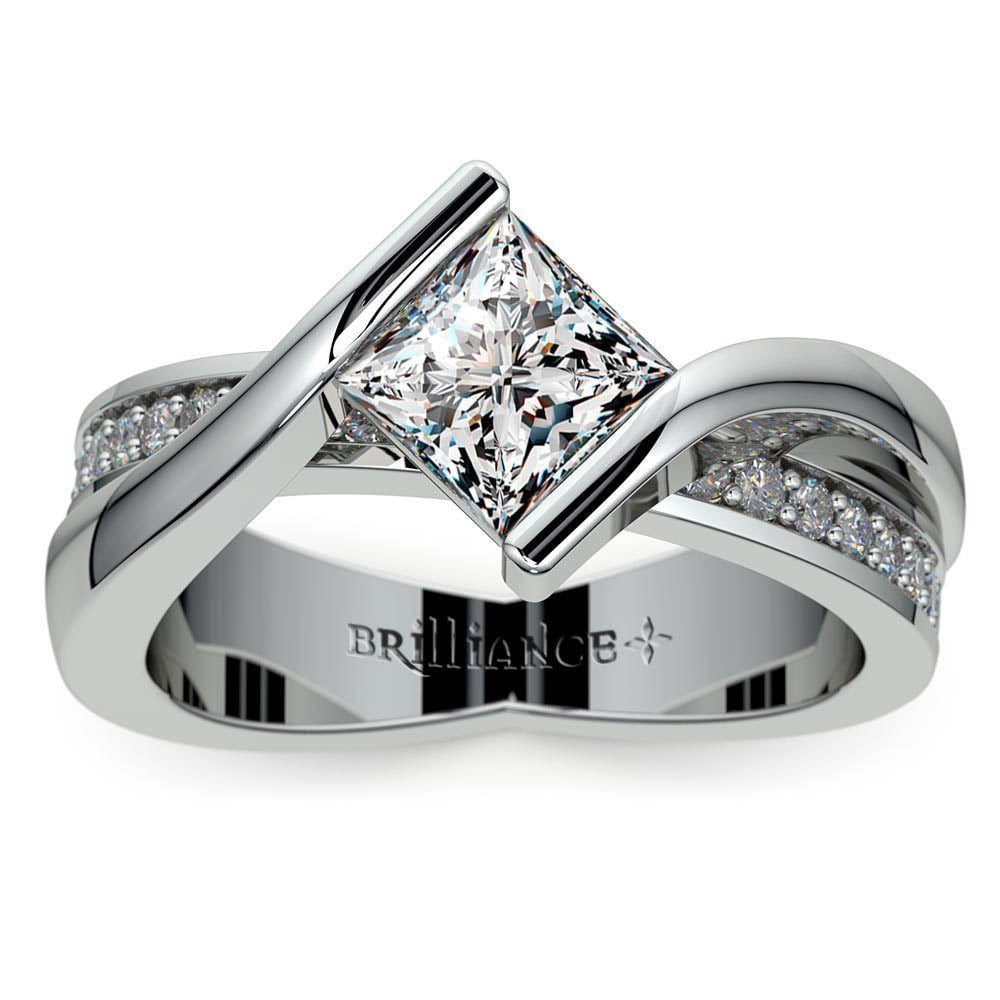 Princess Cut Bezel Set Engagement Ring (0.75 carat) | Thumbnail 02