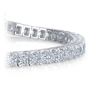Princess Diamond Line Bracelet In White Gold (4 Ctw)