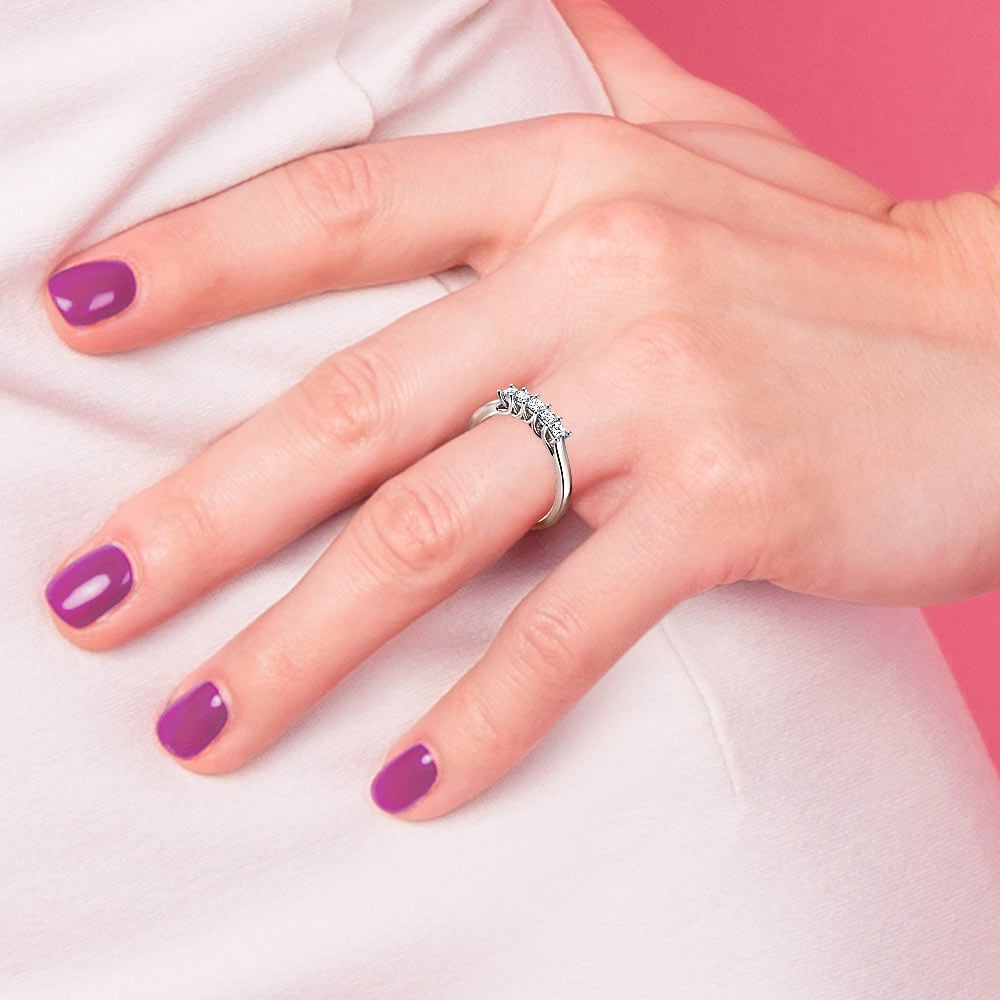 Princess Trellis Diamond Wedding Ring in White Gold (3/4 ctw) | Thumbnail 07