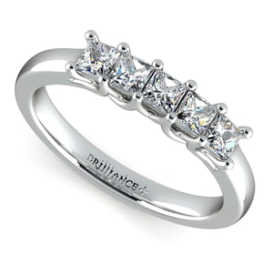 Princess Trellis Diamond Wedding Ring in White Gold (3/4 ctw)