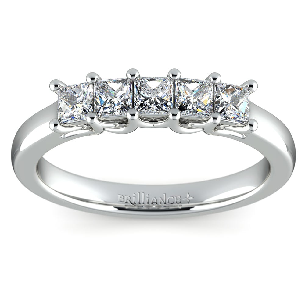 Princess Trellis Diamond Wedding Ring in White Gold (3/4 ctw) | Thumbnail 02