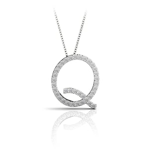 Diamond Initial Necklace - Q