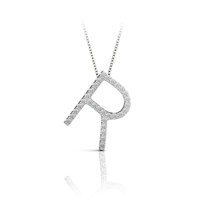 Diamond Initial Necklace - R