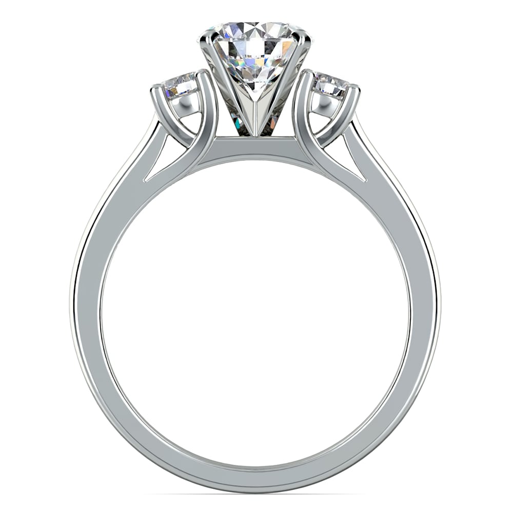 White Gold 3 Stone Round Diamond Engagement Ring  | 02