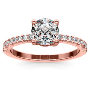 Scallop Diamond Engagement Ring in Rose Gold (1/5 ctw)