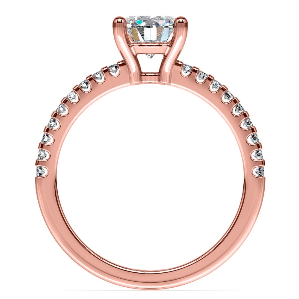 Scallop Diamond Engagement Ring in Rose Gold (1/5 ctw) | 02