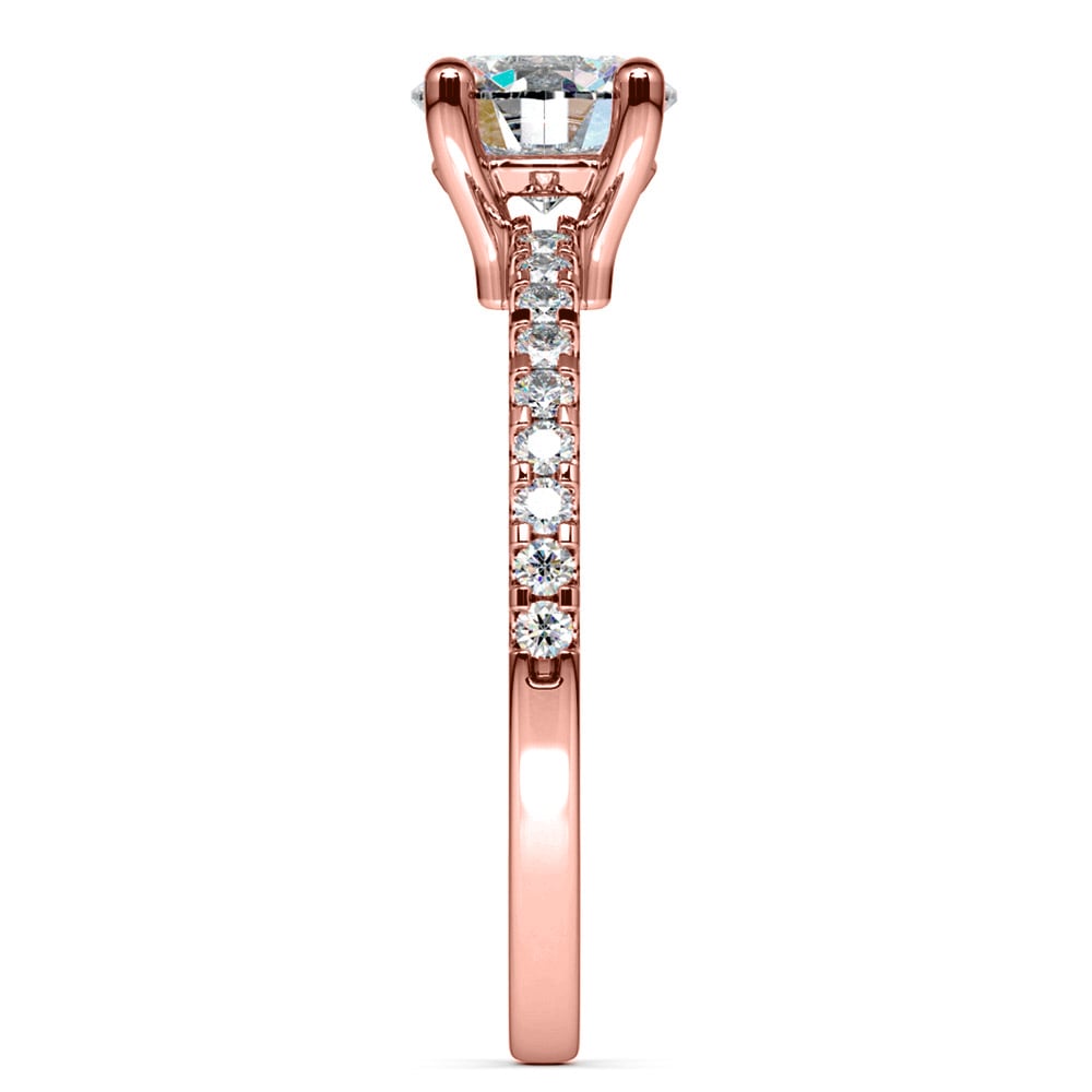 Scallop Diamond Engagement Ring in Rose Gold (1/5 ctw) | Thumbnail 03