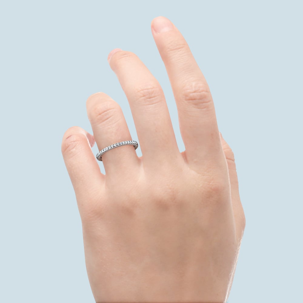 Scallop Diamond Wedding Ring in White Gold (1/4 ctw) | Thumbnail 06