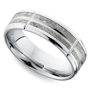 Constellation - Mens Cobalt Chrome And Gibeon Meteorite Wedding Ring (7mm)