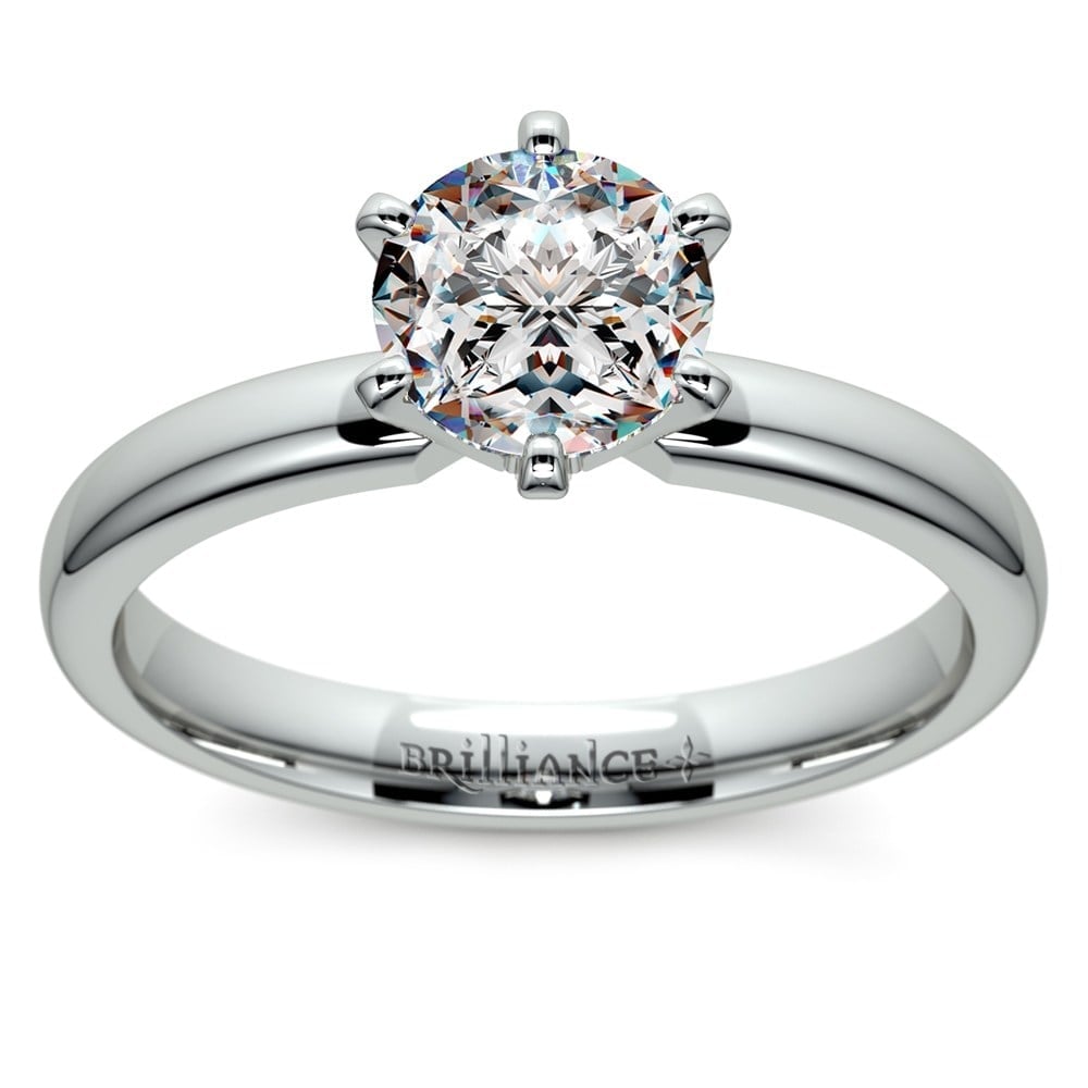 Six-Prong Solitaire Engagement Ring in White Gold (2.5 mm) | 01