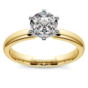Six-Prong Solitaire Engagement Ring in Yellow Gold