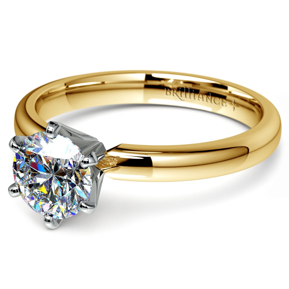 Six-Prong Solitaire Engagement Ring in Yellow Gold | 04