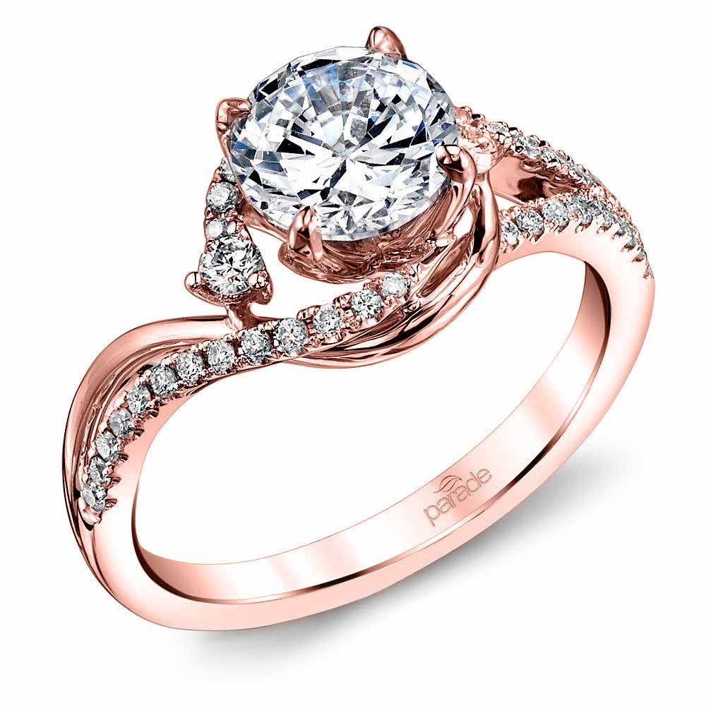 Elegant Rose Gold Split Shank Engagement Ring By Parade | 01