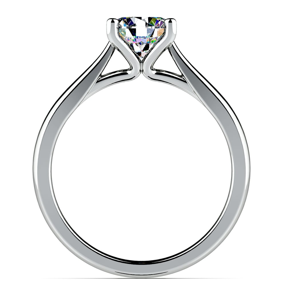 Taper Solitaire Engagement Ring in White Gold | 02