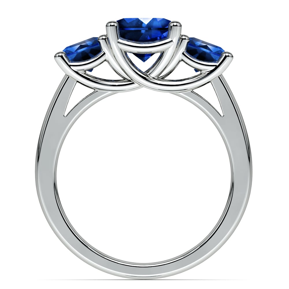 Three Sapphire Ring In White Gold | 03