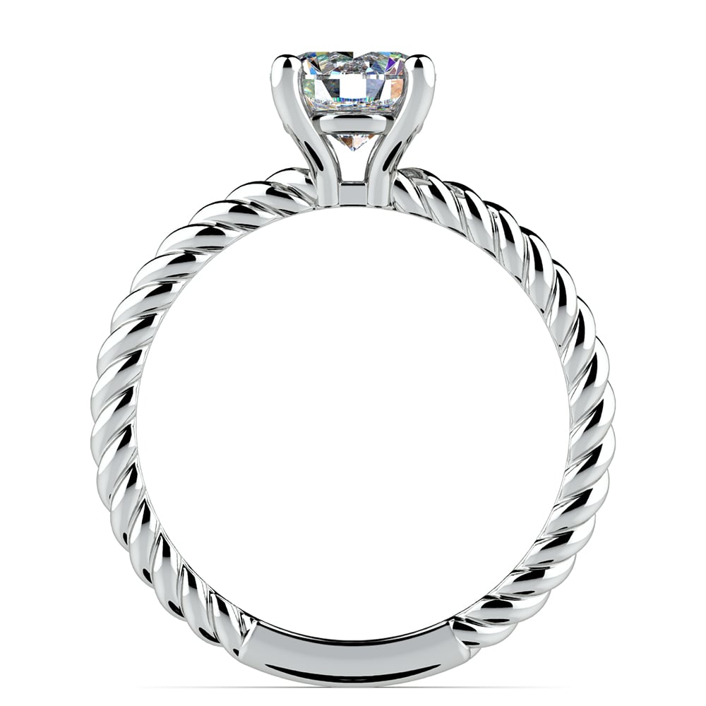 Twisted Rope Solitaire Engagement Ring in White Gold | Thumbnail 02