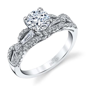 Delicate Vintage Engagement Ring In White Gold