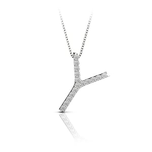 Diamond Initial Necklace - Y