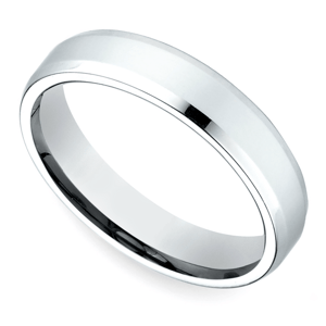 Beveled Men's Wedding Ring in Palladium (4mm)