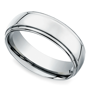 Beveled Men's Wedding Ring in Palladium (7mm)
