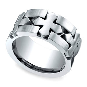 Celtic Cross Men's Wedding Ring in Cobalt (10mm)