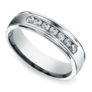 Channel Diamond Men's Wedding Ring in Platinum (6mm)